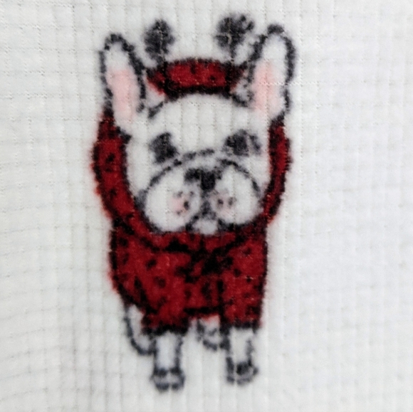 PJ Salvage Frenchie Print Textured Fleece Winter Theme Lounge Pants Ivory XL NWT - Picture 10 of 15